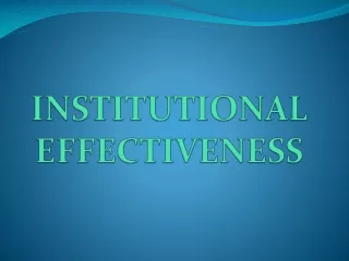 INSTITUTIONAL EFFECTIVENESS