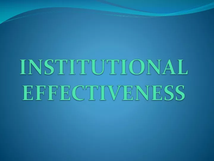 institutional effectiveness