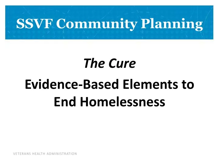 ssvf community planning