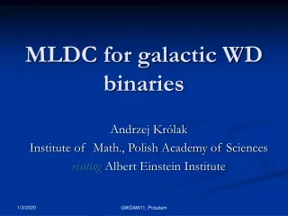 MLDC for galactic WD binaries
