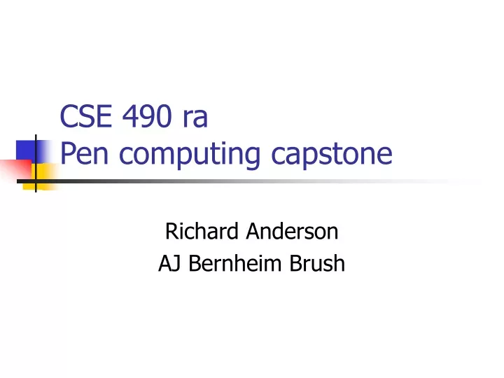 cse 490 ra pen computing capstone