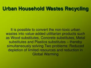 Urban Household Wastes Recycling