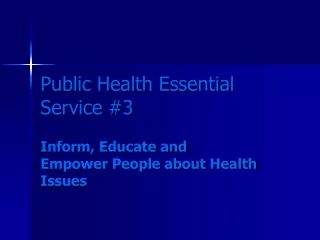 Public Health Essential Service #3