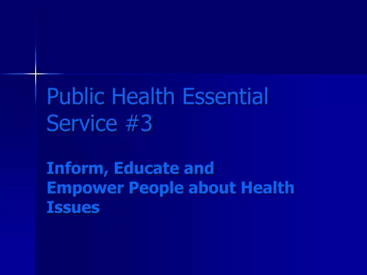 public health essential service 3