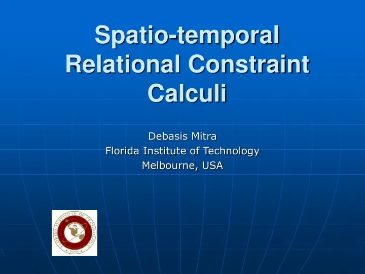 spatio temporal relational constraint calculi