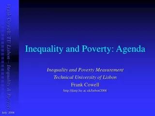 Inequality and Poverty: Agenda