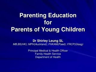 Parenting Education  for  Parents of Young Children