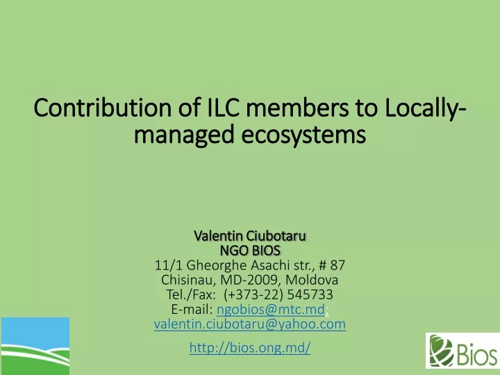 contribution of ilc members to locally managed