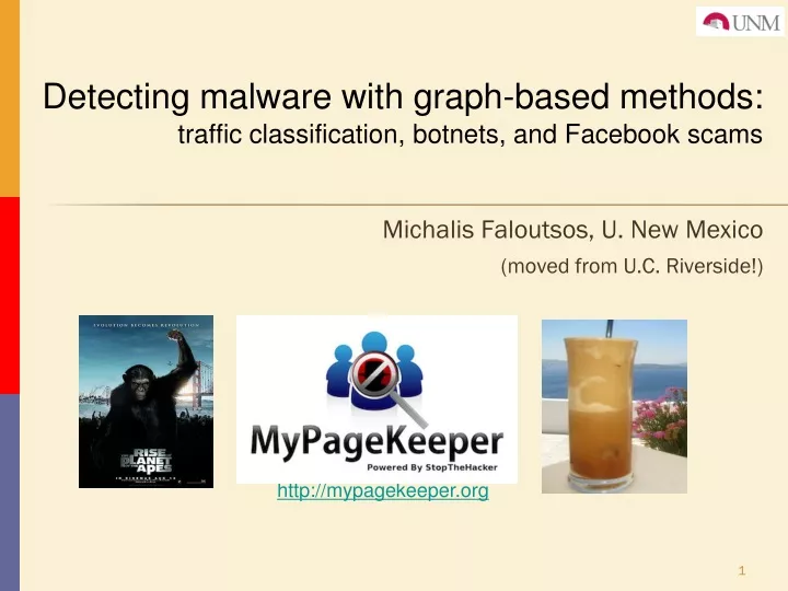 detecting malware with graph based methods traffic classification botnets and facebook scams