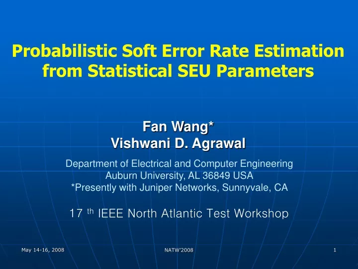 probabilistic soft error rate estimation from