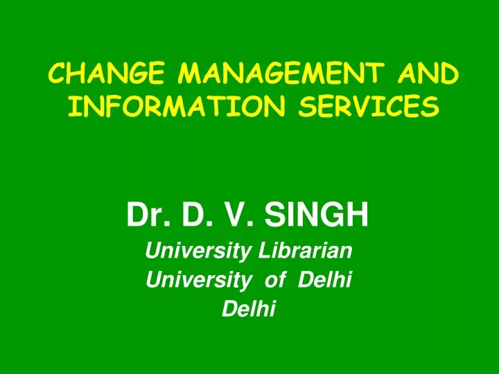 change management and information services