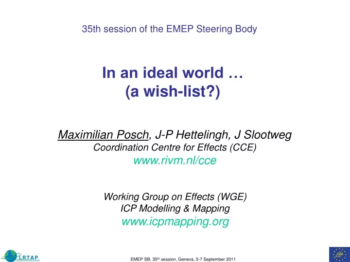 35th session of the emep steering body