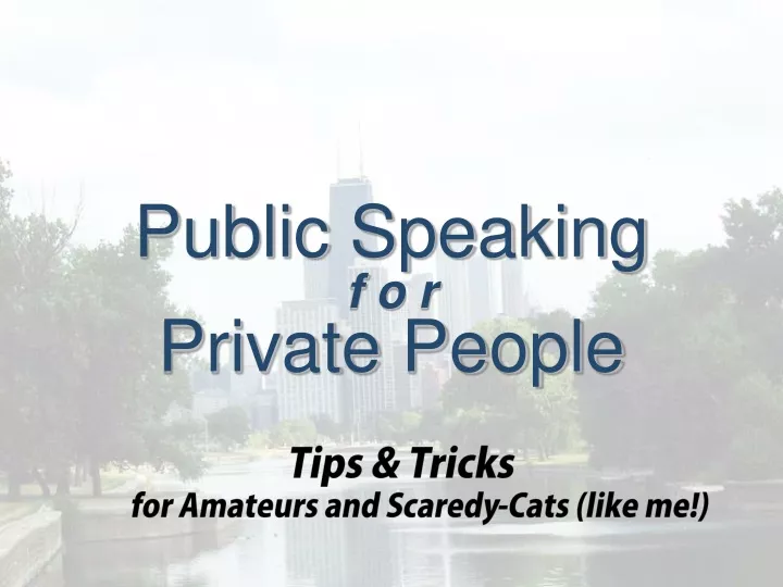 public speaking f o r private people tips tricks