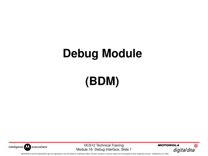 debug module bdm