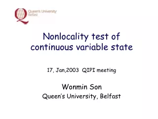 Nonlocality test of  continuous variable state