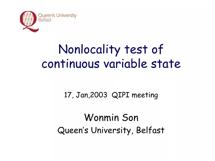 nonlocality test of continuous variable state
