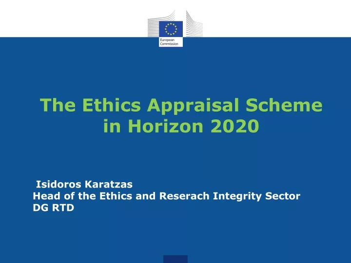 the ethics appraisal scheme in horizon 2020