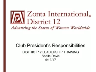 Club President’s Responsibilities