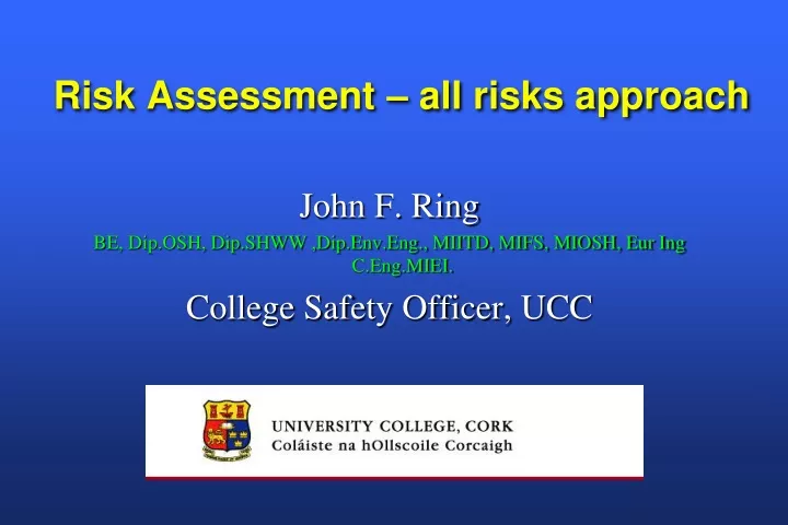 risk assessment all risks approach