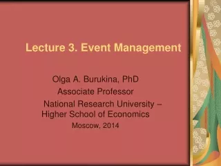 Lecture 3. Event Management