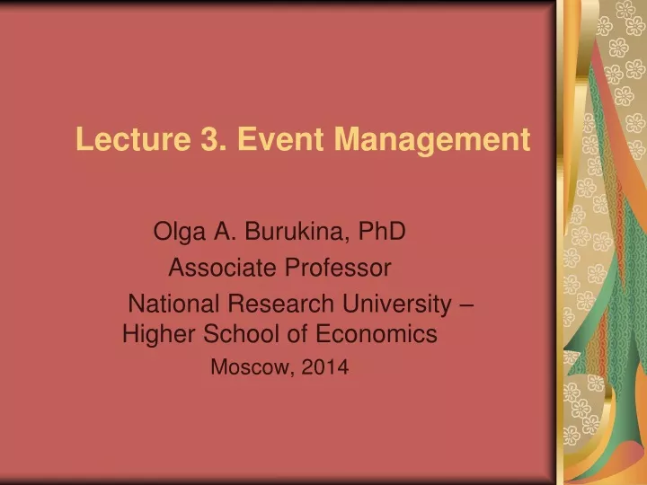 lecture 3 event management