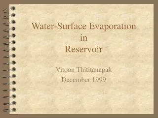 Water-Surface Evaporation in  Reservoir