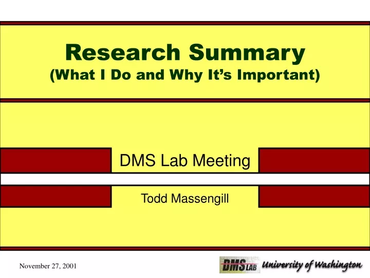 research summary what i do and why it s important