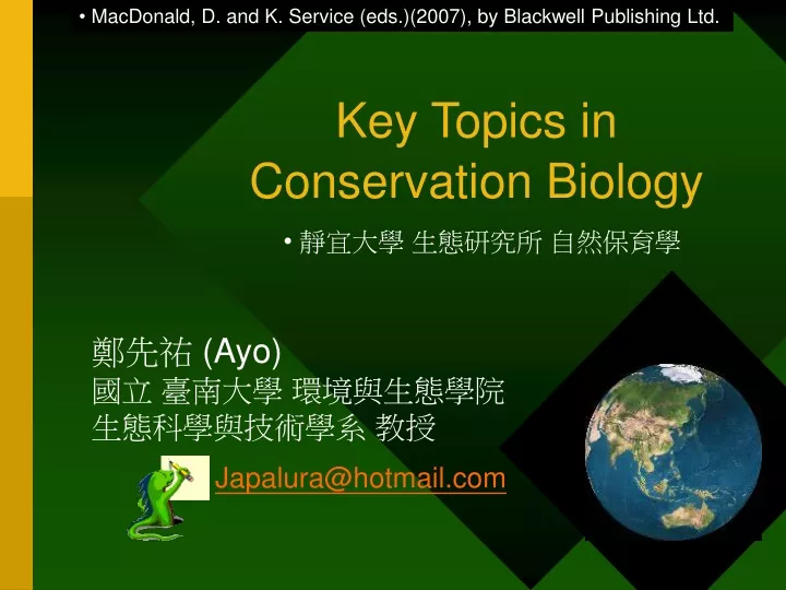 key topics in conservation biology