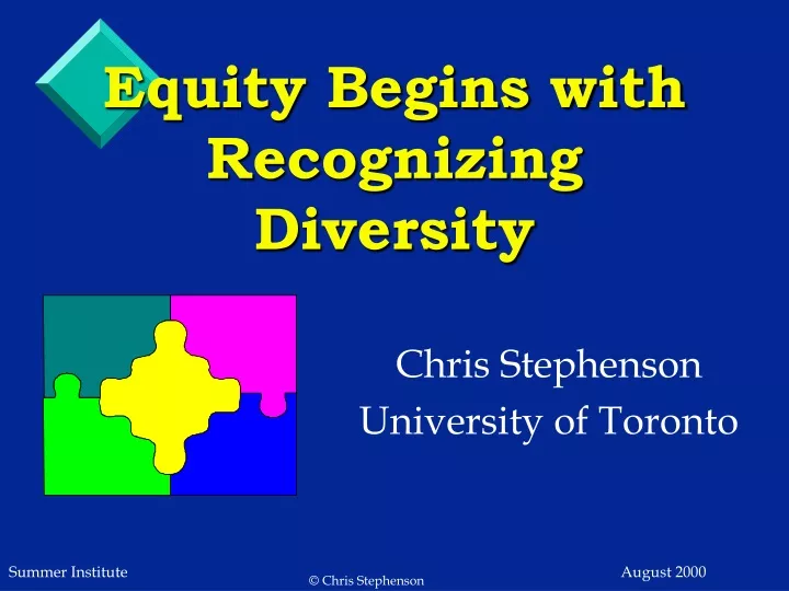 equity begins with recognizing diversity