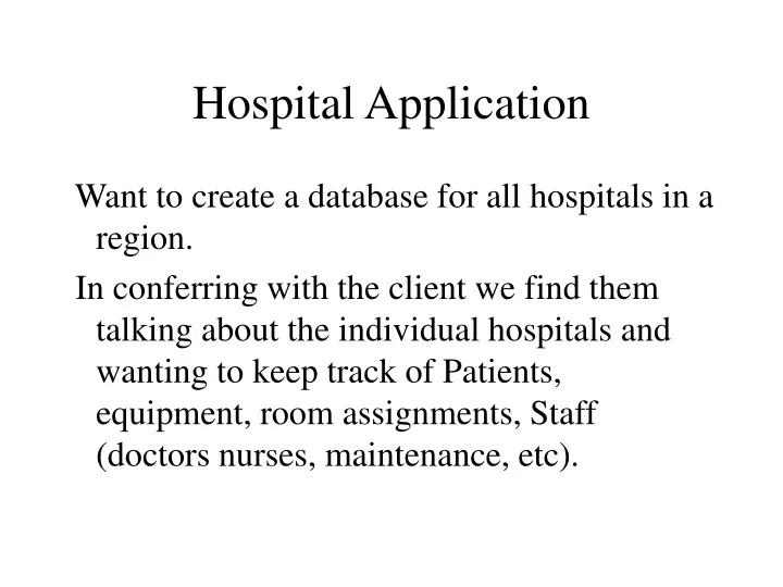 hospital application