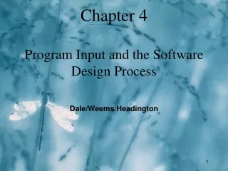 Chapter 4 Program Input and the Software Design Process