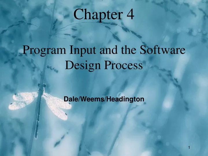 chapter 4 program input and the software design process