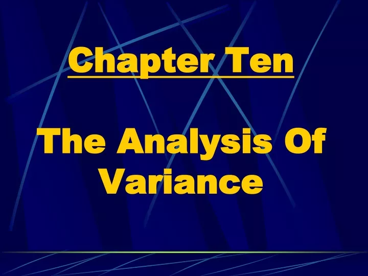 chapter ten the analysis of variance