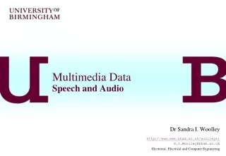 Multimedia Data Speech and Audio