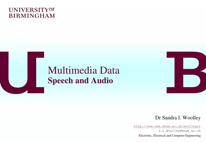 multimedia data speech and audio