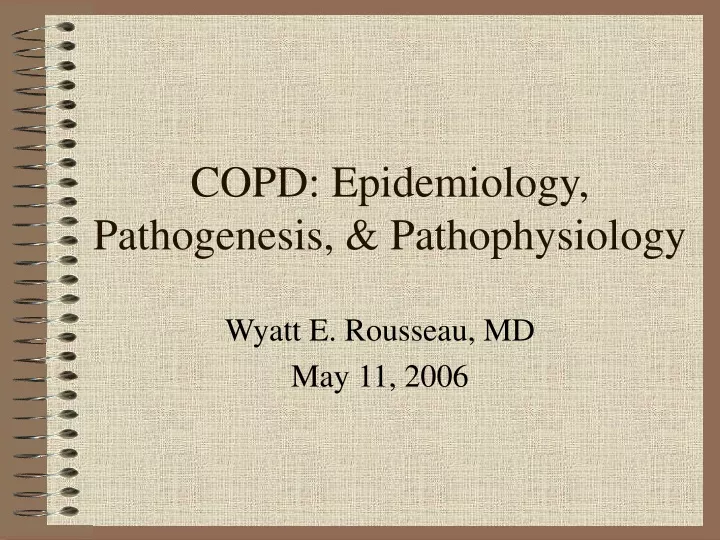 copd epidemiology pathogenesis pathophysiology