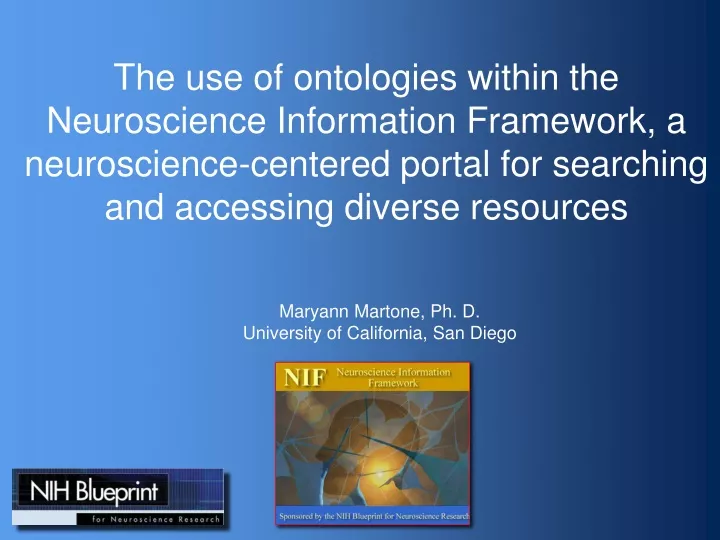 the use of ontologies within the neuroscience