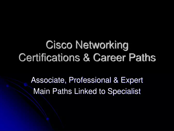 cisco networking certifications career paths