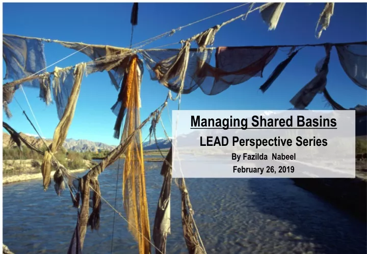 managing shared basins lead perspective series