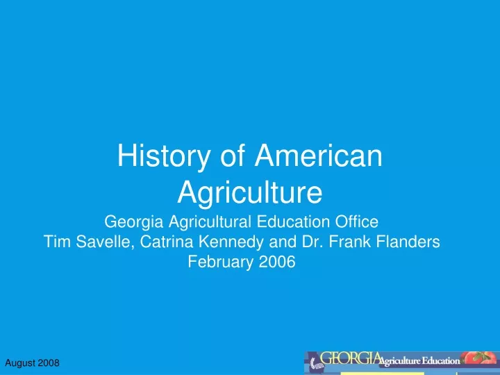 history of american agriculture
