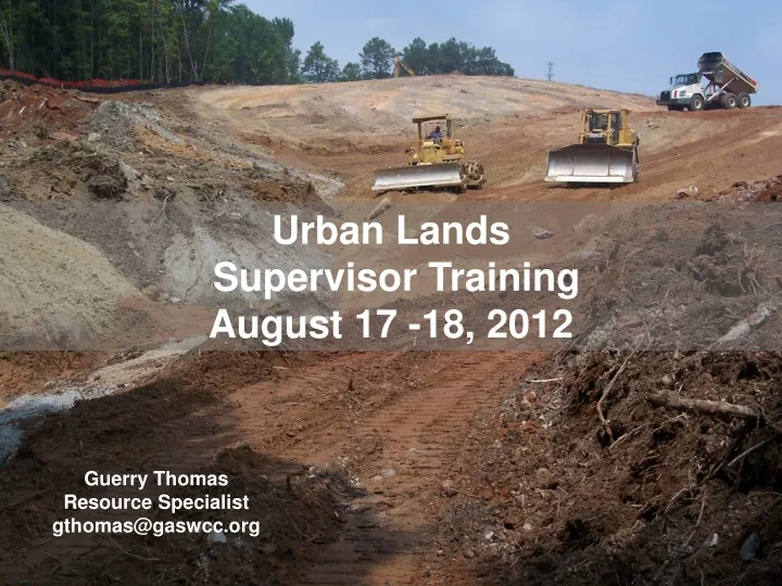 urban lands supervisor training august 17 18 2012