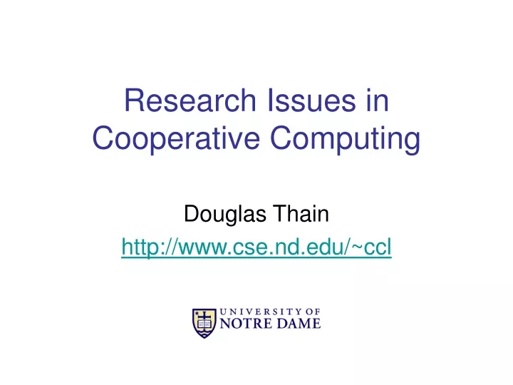 research issues in cooperative computing