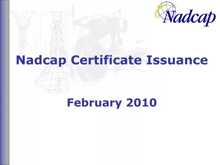 nadcap certificate issuance