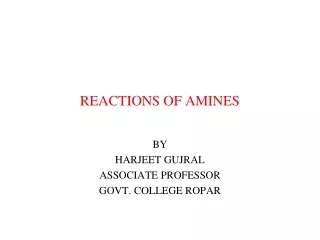 REACTIONS OF AMINES