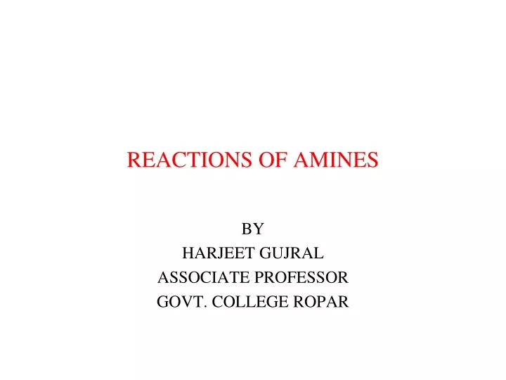 reactions of amines