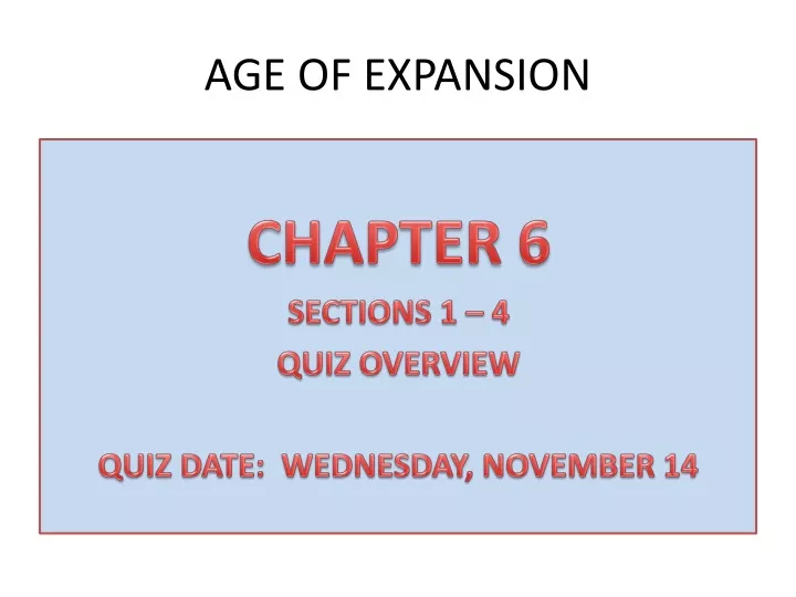 age of expansion
