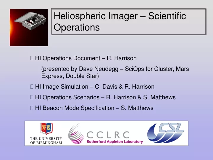 hi operations document r harrison presented