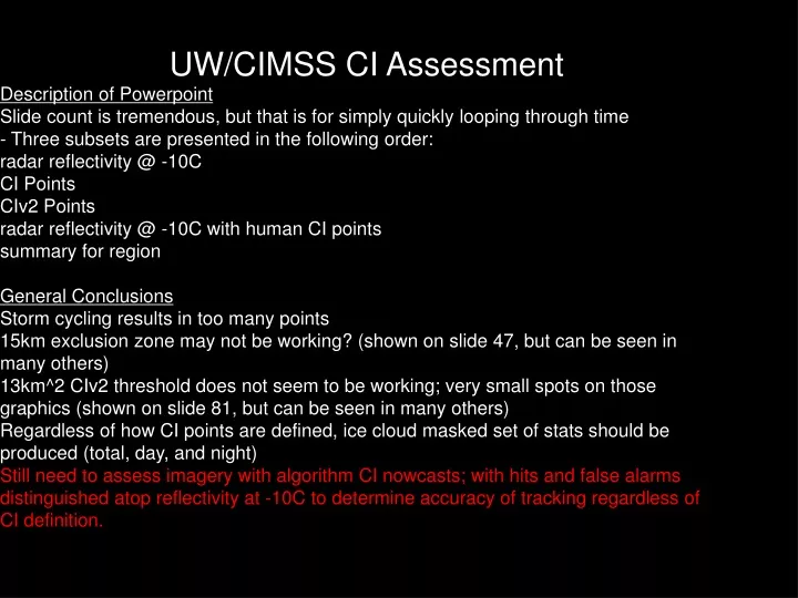 uw cimss ci assessment