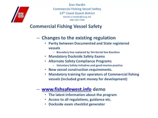 Commercial Fishing Vessel Safety  Changes to the existing regulation