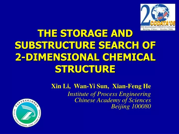the storage and substructure search of 2 dimensional chemical structure